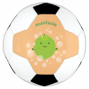 Cute green limoen bubbles cartoon afbeelding voetbal