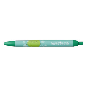 Cute green limoen bubbles cartoon afbeelding zwarte inkt pen