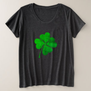 Cute Green Lucky 4 vertrekt Clover St. Patrick's D Grote Maat T-shirt