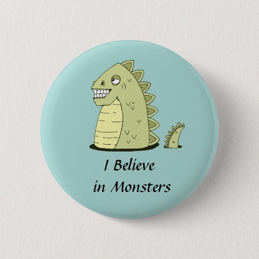 Cute Green Monster Button (Voorkant)