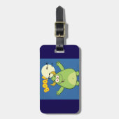 Cute Green Monster Halloween Boo Bagagelabel (Voorkant verticaal)