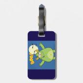 Cute Green Monster Halloween Boo Bagagelabel (Achterkant verticaal)