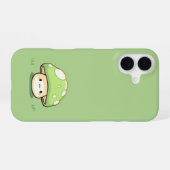 Cute Green Mushroom – Whimsical Nature iPhone Case iPhone 16 Hoesje (Achterkant horizontaal)