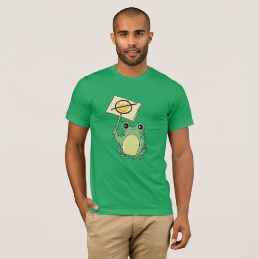 Cute Green No Kings Frog T-shirt (Devant entier)
