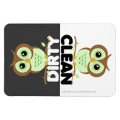 Cute Green Owl Dishwasher Magnet Magneet (Horizontaal)