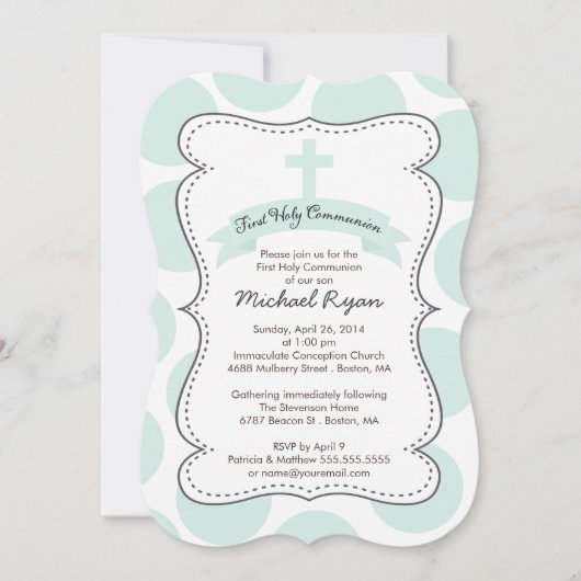 Cute Green Polka Dots Cross-Communitation Invitati Kaart (Voorkant)