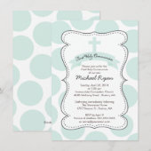 Cute Green Polka Dots Cross-Communitation Invitati Kaart (Voorkant / Achterkant)