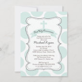 Cute Green Polka Dots Cross-Communitation Invitati Kaart (Voorkant)