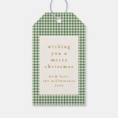 Cute Green Pset Custom Kerstwarts Cadeaulabel (Achterkant)