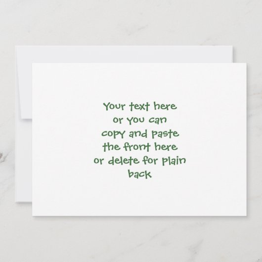 Cute Green Rabbit Nouveau Faire-part photo bébé (Dos)