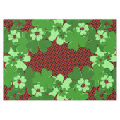Cute Green Red Ladybug Insect Clover Leaves Tafelkleed (Voorkant (Horizontaal))