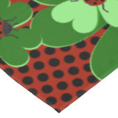 Cute Green Red Ladybug Insect Clover Leaves Tafelkleed (Gekanteld)