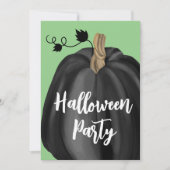 Cute Green Script Pumpkin Halloween Party Kaart (Voorkant)