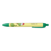 Cute green slang met santa hat cartoon zwarte inkt pen (Bodem)