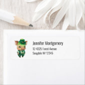 Cute Green St. Patrick's Day Pig Etiket (Insitu)