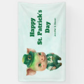 Cute Green St. Patrick's Day Pig Party Spandoek (Verticaal)