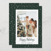 Cute Green Starry-fotokaarten Prettige feestdagen Feestdagenkaart (Voorkant / Achterkant)