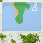 Cute Green Stegosaurus Dinosaur voor kinderen Theedoek (Gevouwen)