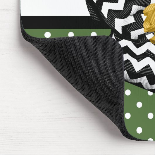 Cute Green Stippen Yellow Rose Chevron Bow and Nam Muismat (Hoek)