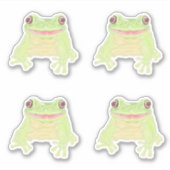 Cute Green Tree Frog - 4x autocollant coupe person (Devant)