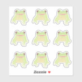 Cute Green Tree Frog - 9x autocollants taillés sur (Feuille)