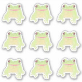 Cute Green Tree Frog - 9x autocollants taillés sur (Devant)