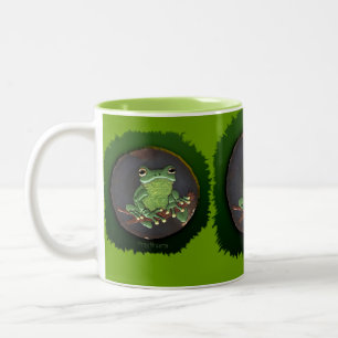 Cute Green Tree Frog Animal-liefhebbers Gift-Mok Tweekleurige Koffiemok