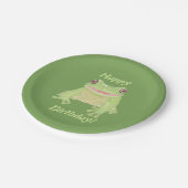 Cute Green Tree Frog - Happy Birthday! Papieren Bordje (Gekanteld)