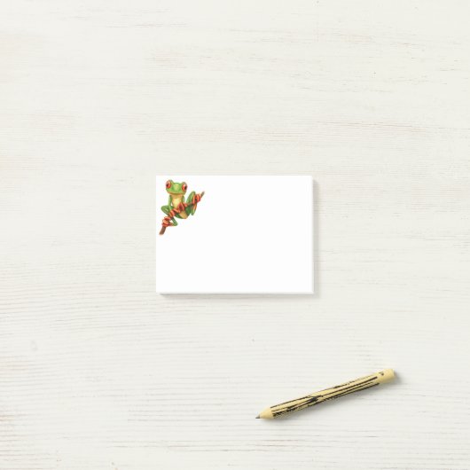 Cute Green Tree Frog op een Branch Post-it® Notes (Op bureau)