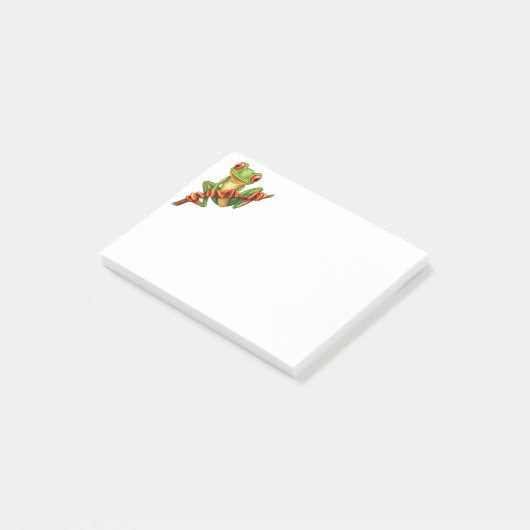 Cute Green Tree Frog op een Branch Post-it® Notes (Schuin)