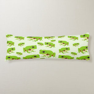 Cute Green Tree Frog Pattern Lichaamskussen