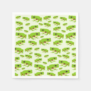 Cute Green Tree Frog Pattern Servet