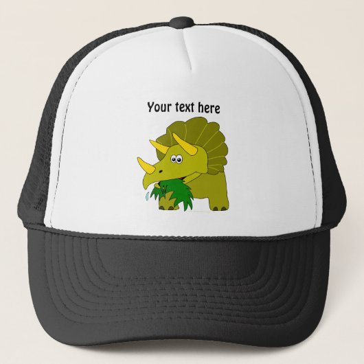 Cute Green Triceratops Cartoon Dinosaur Trucker Pet (Voorkant)