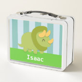 Cute Green Triceratops Kinder gepersonaliseerd (Achterkant)