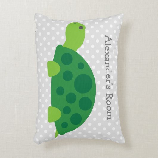 Cute green turtle accent kussen voor kinderkamer (Voorkant(Verticaal))