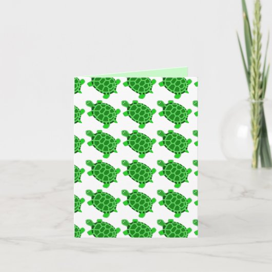 Cute Green Turtle Art Blank Note Card Gift Kaart (Voorkant)