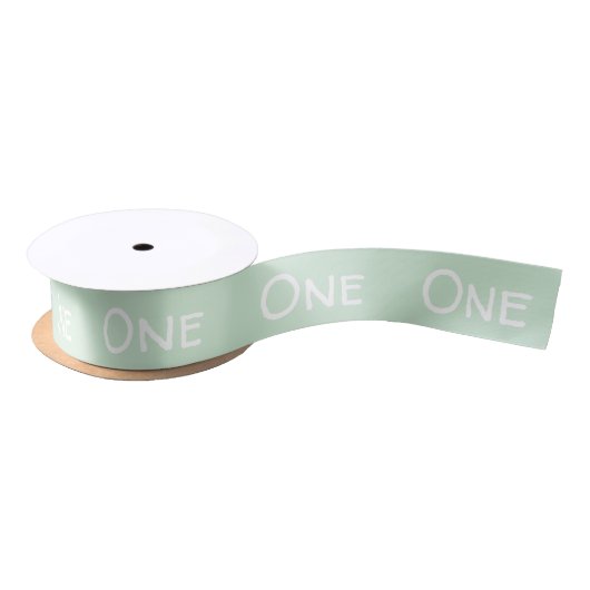 Cute Green White One Typografie Lint (Spoel)