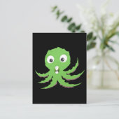 Cute Green Zee Monster Briefkaart (Staand voorkant)