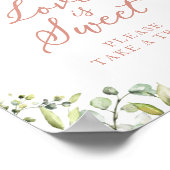 Cute Greenery Eucalyptus Love is Sweet Sign Poster (Hoek)