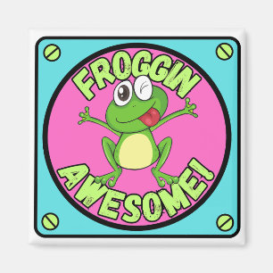 Cute Grenouille Aimant Froggin Awesome Cadeaux Ani