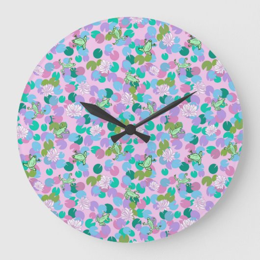 Cute grenouille art grande horloge avec arrière - (Recto)