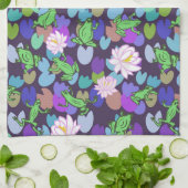 Cute grenouille art serviette de cuisine (Plié)