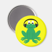Cute grenouille caricaturale avec aimant casque (Recto/Verso)
