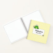 Cute grenouille Carnet spiral jaune et blanc (Intérieur)