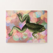 Cute Grenouille verte Puzzle pour jeunes enfants (Horizontal)
