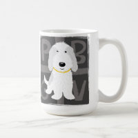 Cute Grey and White PBGV Cartoon Dog