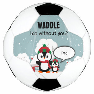 Cute Grey Baby pinguin in wintersneeuw Voetbal