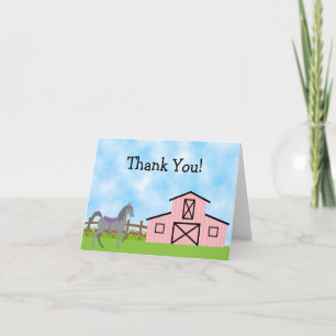 Cute Grey Horse et rose Grange Merci Cartes