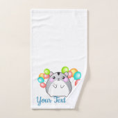 Cute Grey Kawaii Hamster (Serviette à main)