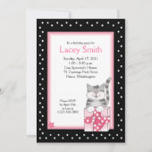 Cute Grey Kitten 5x7 rose Invitation d'anniversair (Devant)